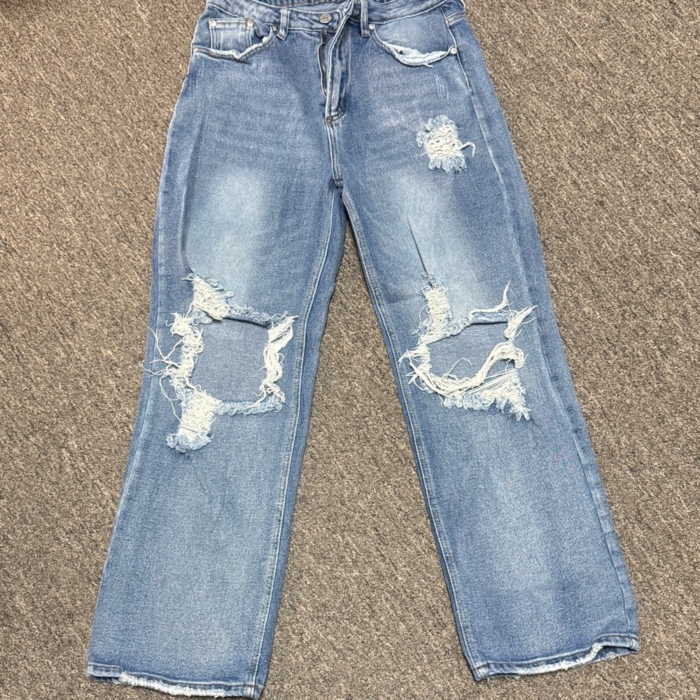 Almost Famous Light Blue Distressed Boyfriend Jeans